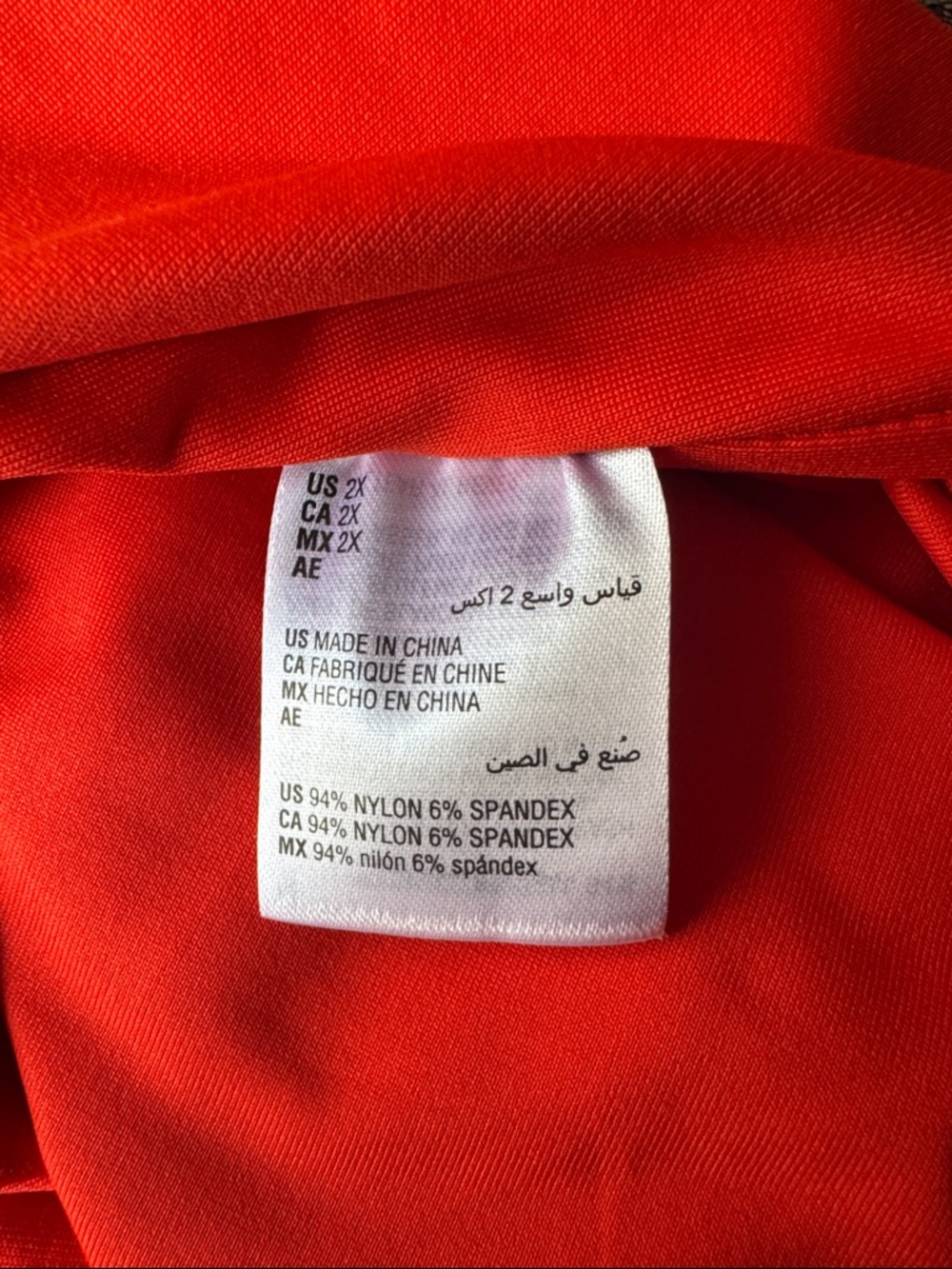 BAR III size 2X Women's Red orange Ruched V-Neck Tank Top blouse - Picture 8 of 8